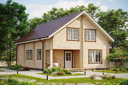 Проект дома из двойного бруса «Домашний очаг», 141 м².