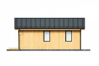 Проект каркасного дома &laquo;Сканди-05&raquo;, 57.8 м². Вид слева