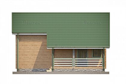 Проект дома из двойного бруса «Уварово», 98 м². Вид справа