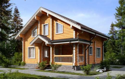 Проект дома из бревна «Волгарь» 118 м²