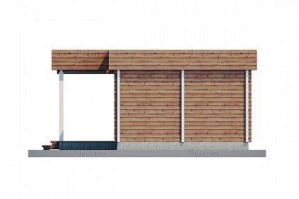 Проект дома из двойного бруса «Мальме», 45 м². Вид справа