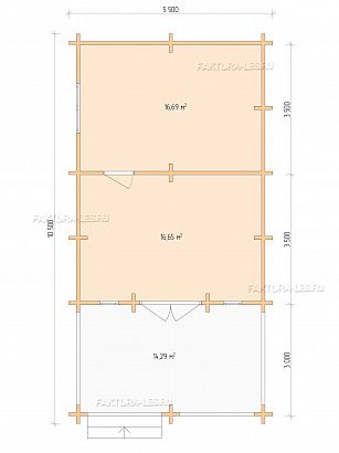  «ДСВ 5,5x7,5», 47.6 м². Планировка 1 этаж