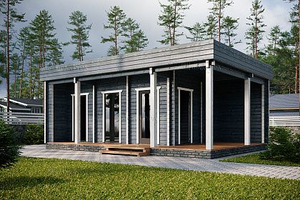 Проект дома из двойного бруса «Квиксунд», 37 м².