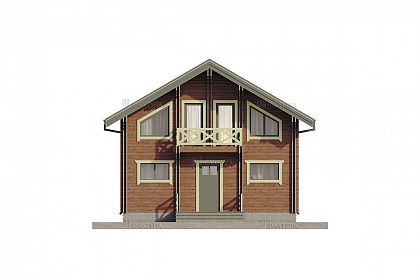 Проект дома из двойного бруса «Граф», 152 м². Вид сзади