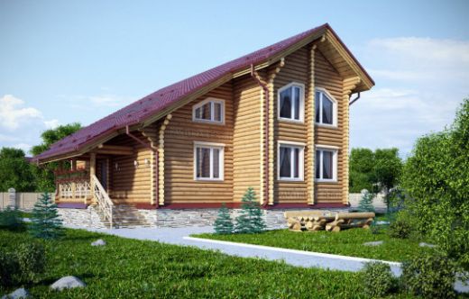 Проект дома из бревна «Чистые боры» 188 м²