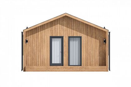 Проект каркасного дома &laquo;Барн-03&raquo;, 31.8 м². Вид сзади