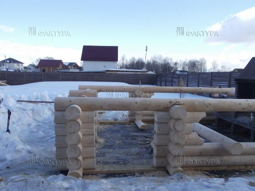 Беседка из бревна по индивидуальному проекту - Чеховский р-н