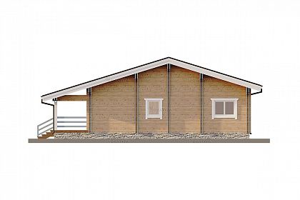 Проект дома из двойного бруса «Лэнгли», 143 м². Вид сзади