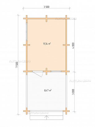  «ДСВ 3,5x4,5», 19.8 м². Планировка 1 этаж