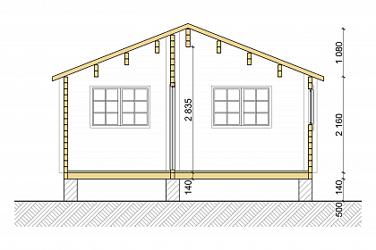 Проект дома из двойного бруса «Бранес», 37 м². Срез проекта
