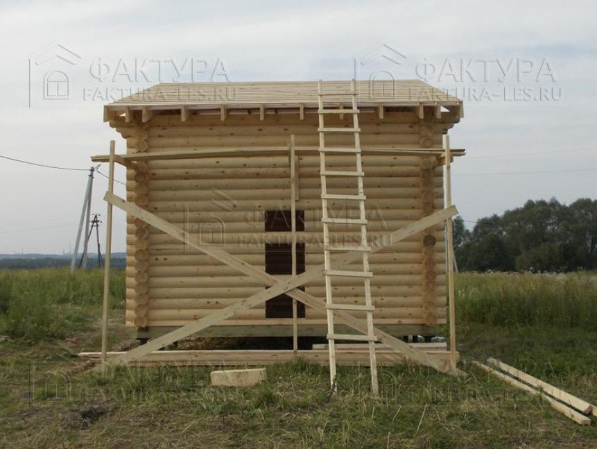 Монтаж обрешетки кровли - проект из бревна в Ярославской обл.