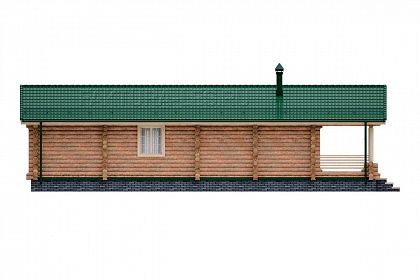 Проект дома из бревна «Поповка», 81 м². Вид слева