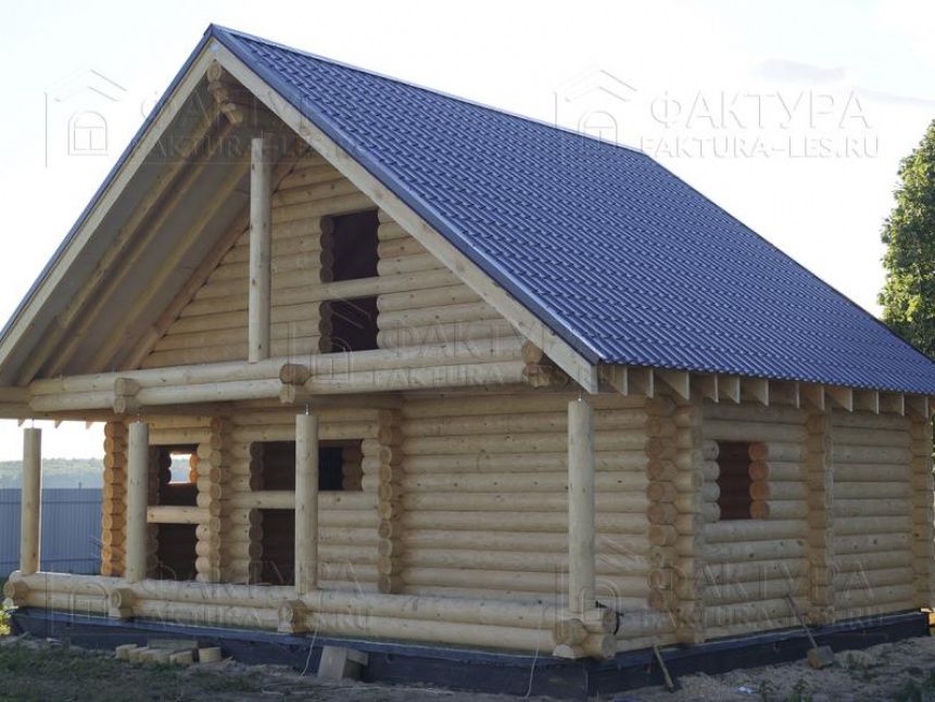 Баня из круглого бревна - проект Б-29 в Московской обл.