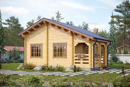 Проект дома из двойного бруса «Карлстад», 48 м².