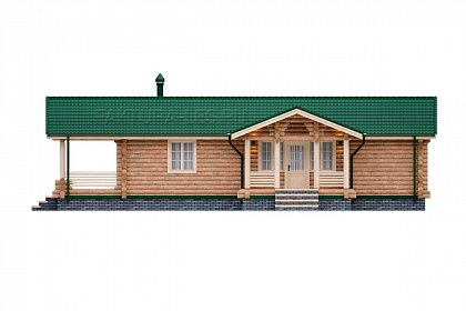 Проект дома из бревна «Поповка», 81 м². Вид справа