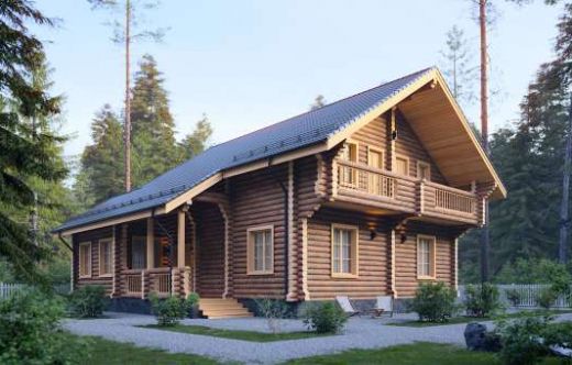 Проект дома из бревна «Кинешма» 182 м²