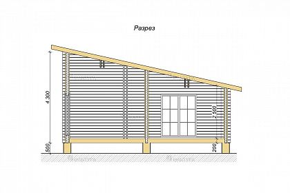 Проект дома из двойного бруса «Амур», 96 м². Срез проекта
