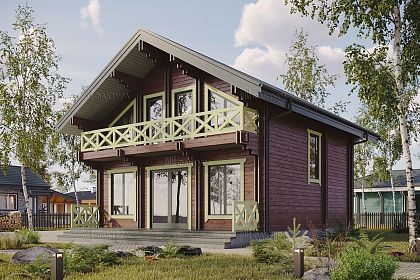 Проект дома из двойного бруса «Граф», 152 м².