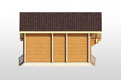 Проект дома из бревна «Талица», 110 м². Вид справа