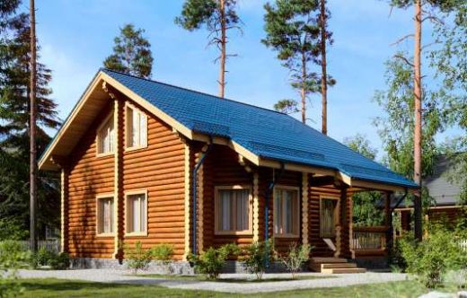 Проект дома из бревна «Гомониха» 135 м²