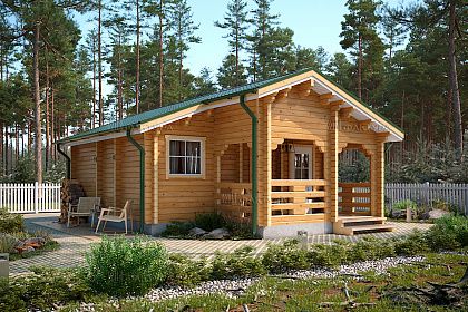 Проект дома из двойного бруса «Бранес», 37 м².