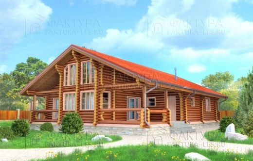 Проект дома из бревна «Любимцево» 233 м²