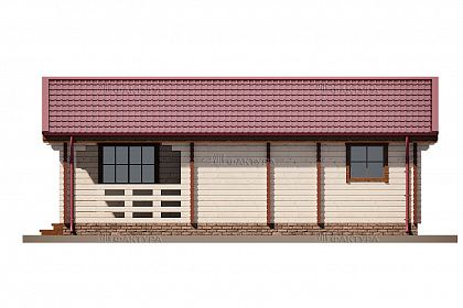 Проект дома из двойного бруса «Альсен», 47 м². Вид справа