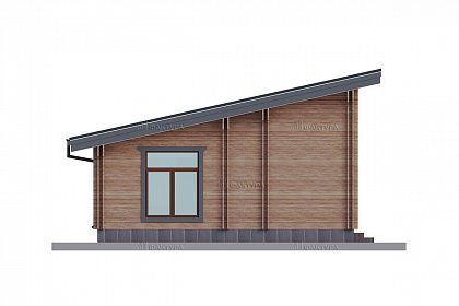 Проект дома из двойного бруса «Амур», 96 м². Вид слева