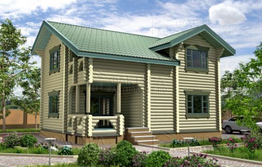 Проект дома из бревна «Руболдино» 130 м²