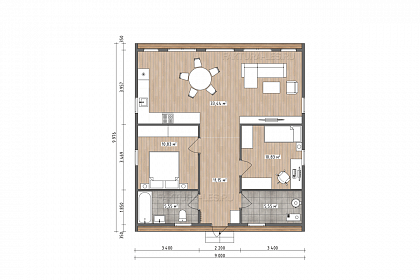 Проект каркасного дома &laquo;Барн-09&raquo;, 77 м². Срез проекта
