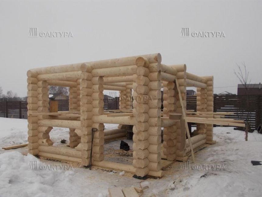 Возведение беседки из оцилиндрованного бревна - Чеховский р-н
