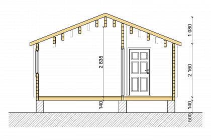 Проект дома из двойного бруса «Альсен», 47 м². Срез проекта
