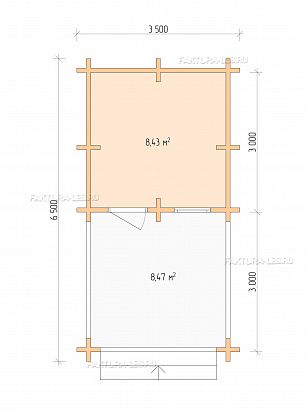  «ДСВ 3,5x3,5», 16.9 м². Планировка 1 этаж