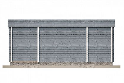 Проект дома из двойного бруса «Квиксунд», 37 м². Вид сзади