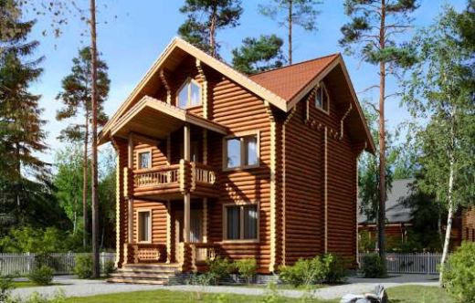 Проект дома из бревна «Галич» 172 м²