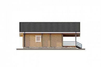 Проект дома из двойного бруса «Лэнгли», 143 м². Вид слева