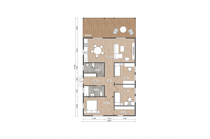 Проект каркасного дома &laquo;Сканди-08&raquo;, 111.3 м². Планировка 1 этаж
