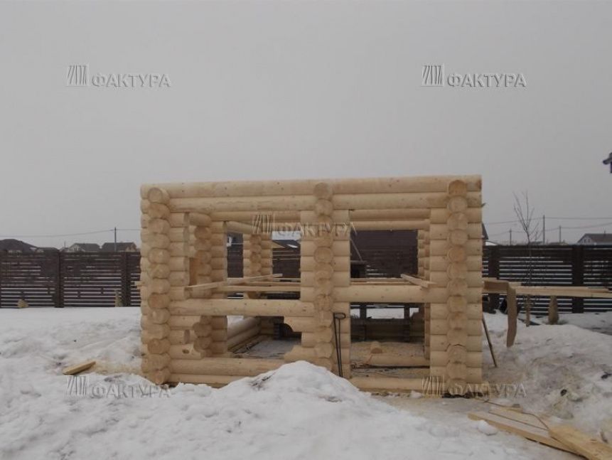 Беседка из оцилиндрованного бревна в Чеховском р-не