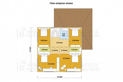 Проект дома из бруса «Подольское», 236 м². Планировка 2 этаж
