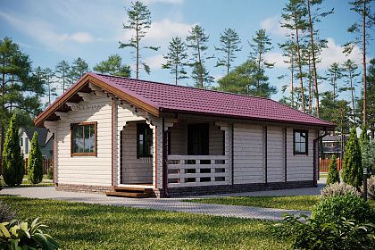 Проект дома из двойного бруса «Альсен», 47 м².