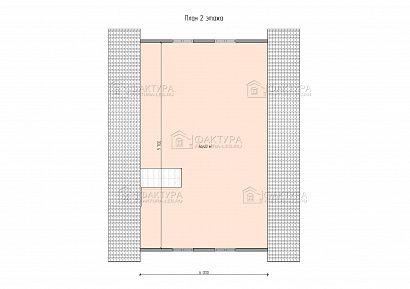 Проект дома из бруса «Базовый  8х10м, 6 стен», 133 м². Планировка 2 этаж
