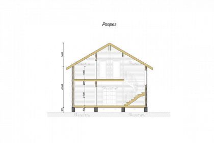Проект дома из двойного бруса «Граф», 152 м². Срез проекта