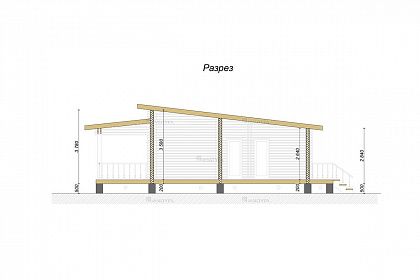 Проект дома из двойного бруса «Опал», 105 м². Срез проекта