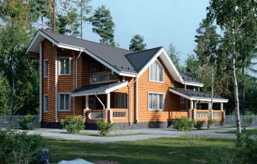 Проект дома из бревна «Борщевик» 186 м²