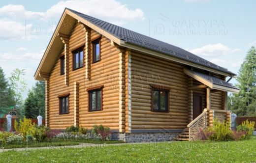 Проект дома из бревна «Борщино» 126 м²