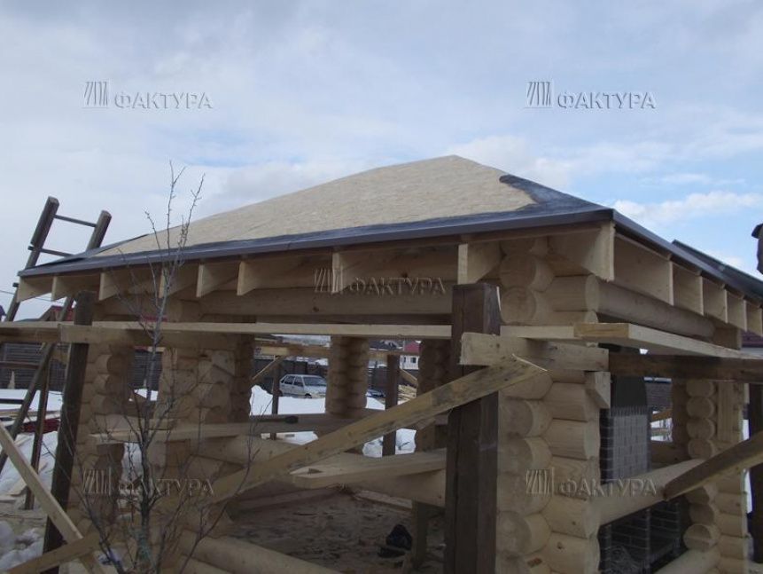 Отделка беседки из бревна - Чеховский р-н