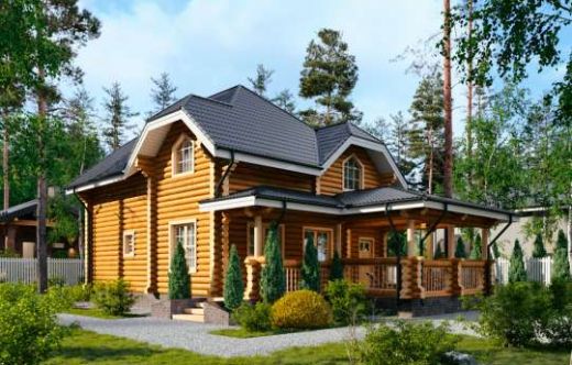 Проект дома из бревна «Сокеркино» 146 м²