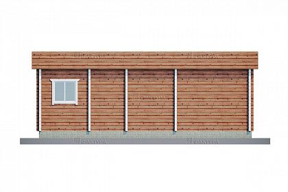 Проект дома из двойного бруса «Мальме», 45 м². Вид сзади