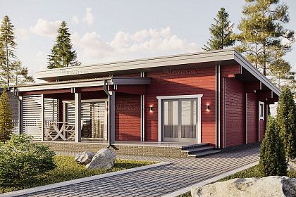 Проект дома из двойного бруса «Опал», 105 м².