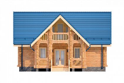 Проект дома из бревна «Борок», 117 м². Вид слева